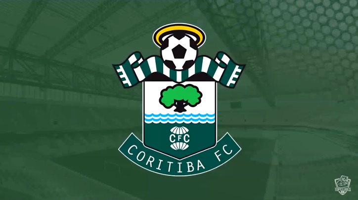 Escudo do Coritiba com as características do Southampton