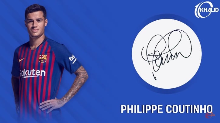 Jogadores e seus respectivos autógrafos: Philippe Coutinho