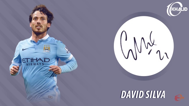 Jogadores e seus respectivos autógrafos: David Silva