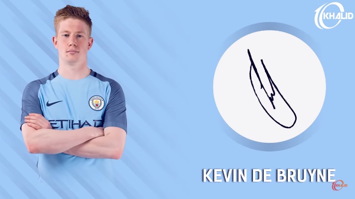 Jogadores e seus respectivos autógrafos: Kevin De Bruyne