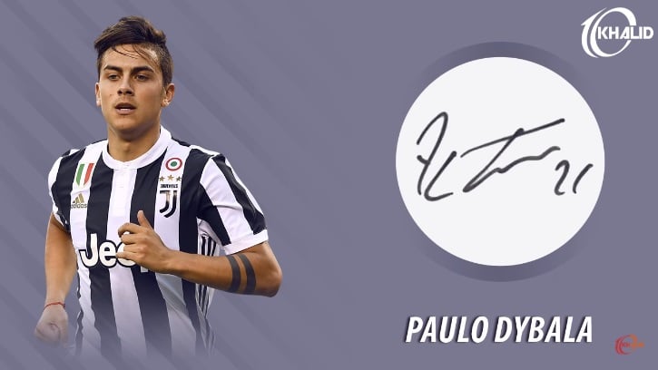 Jogadores e seus respectivos autógrafos: Paulo Dybala