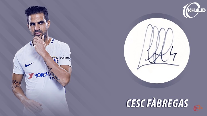 Jogadores e seus respectivos autógrafos: Césc Fàbregas