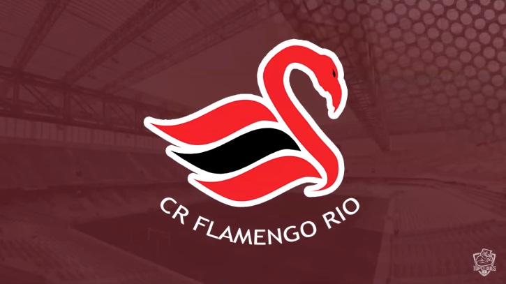 Escudo do Flamengo com as características do Swansea City