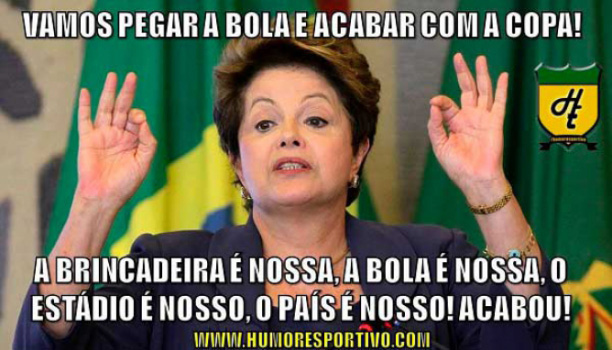 Nem mesmo Dilma Rousseff, à época na presidência da República, foi poupada dos 'memes'.