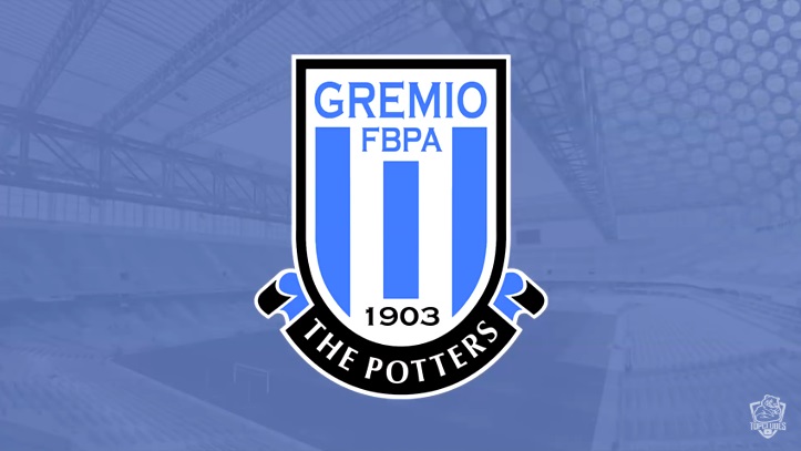 Escudo do Grêmio com as características do Stoke City