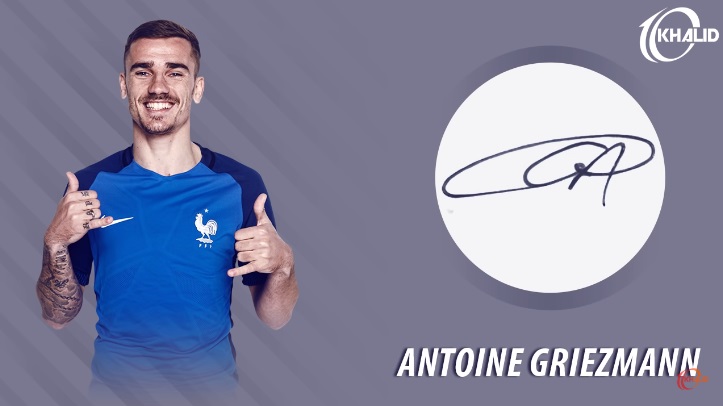 Jogadores e seus respectivos autógrafos: Antoine Griezmann