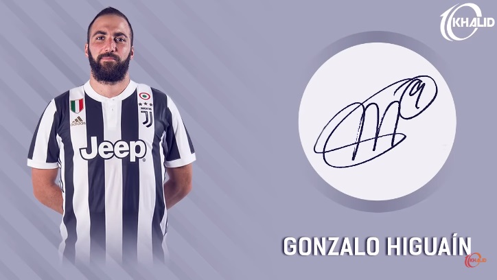 Jogadores e seus respectivos autógrafos: Gonzalo Higuaín