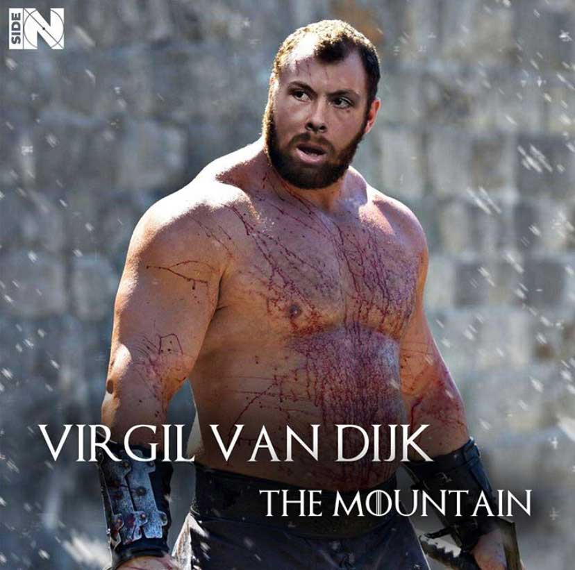 Jogadores e técnicos viram personagens de GoT: Virgil Van Dijk