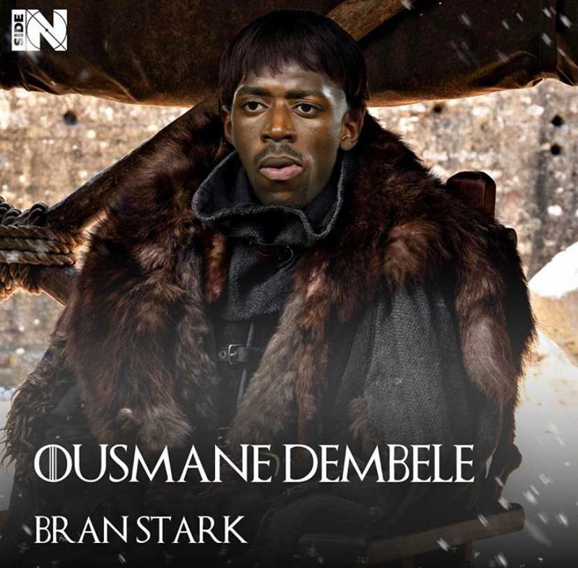 Jogadores e técnicos viram personagens de GoT: Ousmane Dembélé