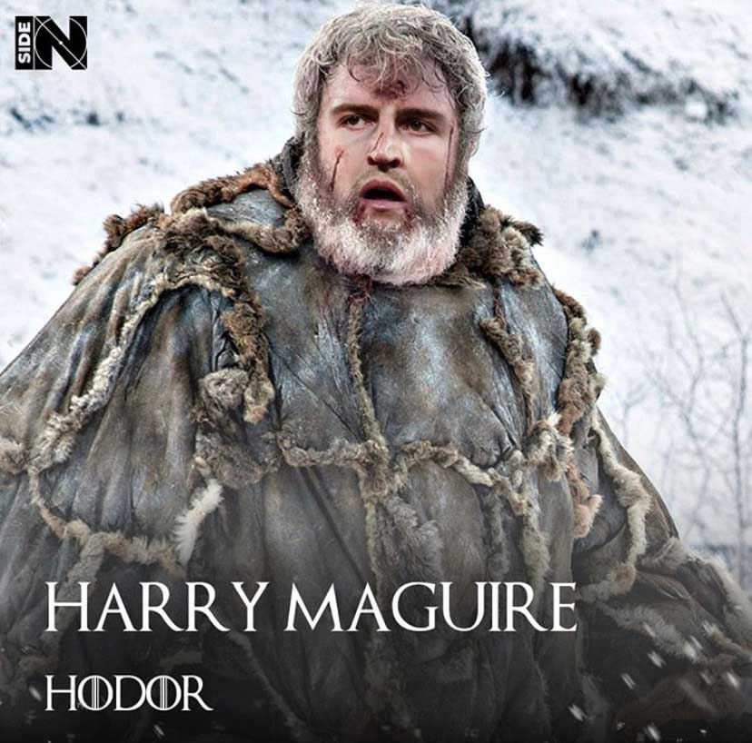 Jogadores e técnicos viram personagens de GoT: Harry Maguire