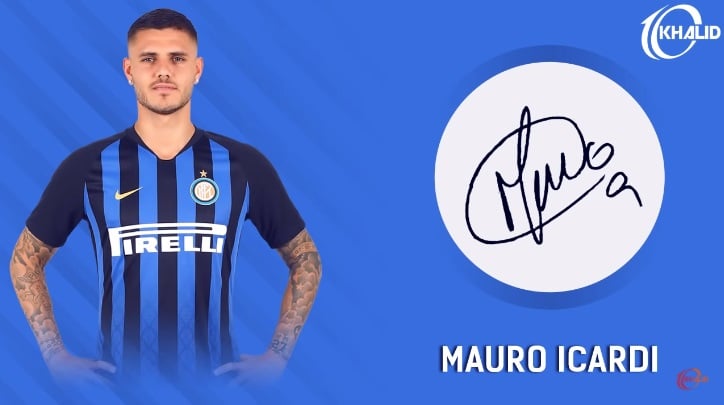 Jogadores e seus respectivos autógrafos: Mauro Icardi