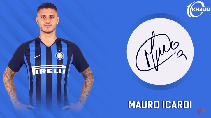 Jogadores e seus respectivos autógrafos: Mauro Icardi