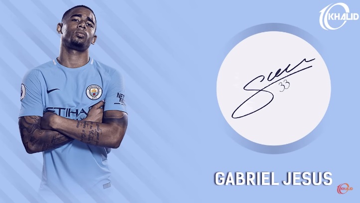 Jogadores e seus respectivos autógrafos: Gabriel Jesus