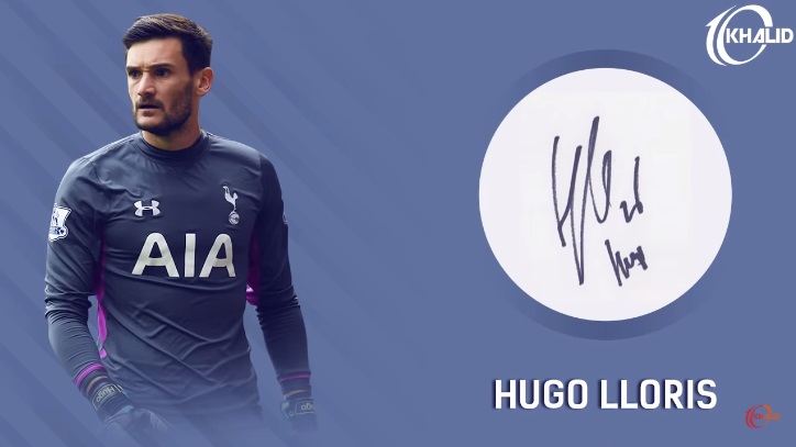 Jogadores e seus respectivos autógrafos: Lloris