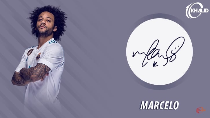 Jogadores e seus respectivos autógrafos: Marcelo