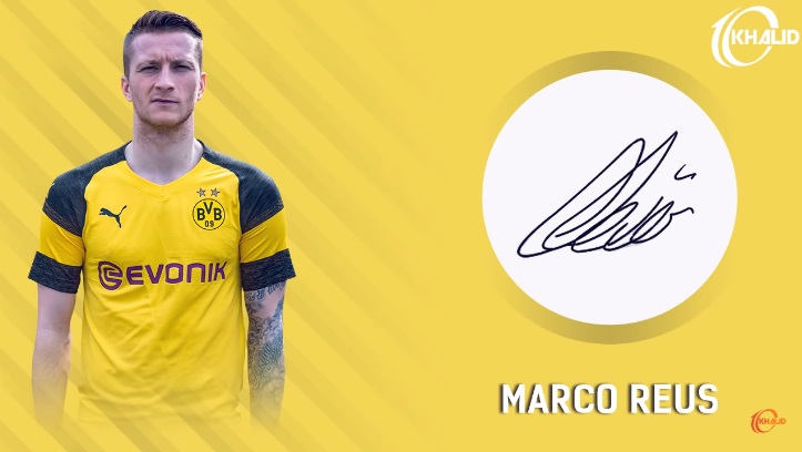 Jogadores e seus respectivos autógrafos: Marco Reus