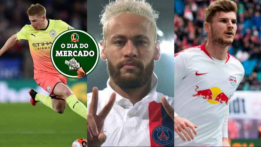 Apesar do futebol estar paralisado ao redor do mundo, o mercado da bola continua agitado. Neymar está mais longe de renovar seu contrato com Paris Saint-Germain, De Bruyne pode jogar no futebol espanhol e a Inter de Milão deseja o atacante Werner. Veja essas e outras negociações desta segunda-feira (4).