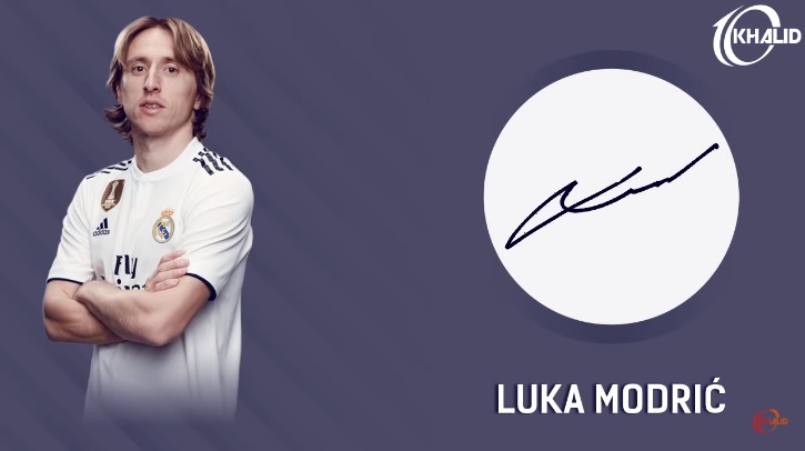 Jogadores e seus respectivos autógrafos: Luka Modric