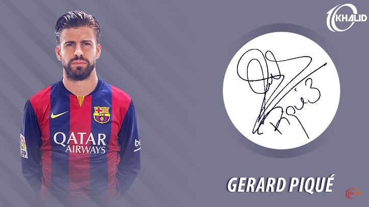 Jogadores e seus respectivos autógrafos: Gerard Piqué