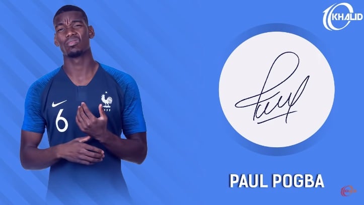 Jogadores e seus respectivos autógrafos: Paul Pogba