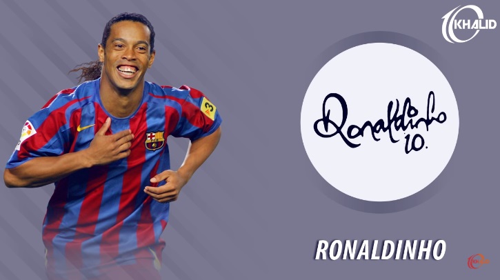 Jogadores e seus respectivos autógrafos: Ronaldinho Gaúcho