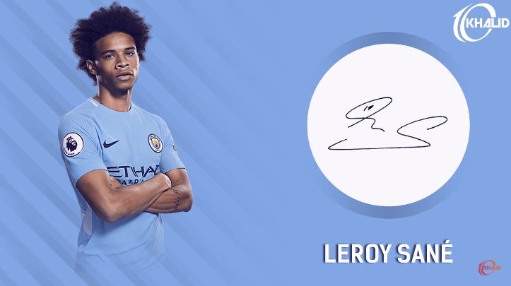 Jogadores e seus respectivos autógrafos: Leroy Sané