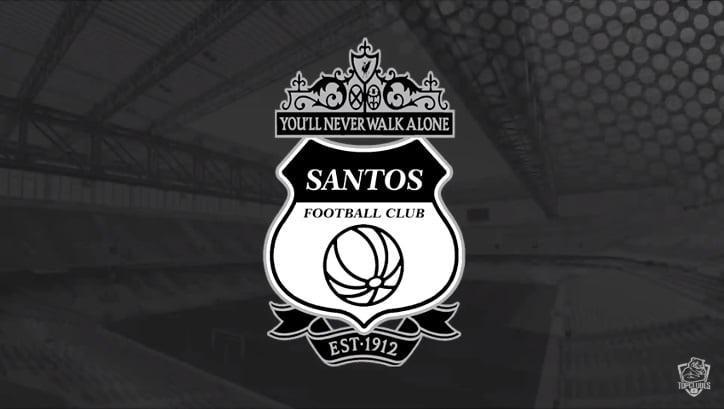 Escudo do Santos com as características do Liverpool