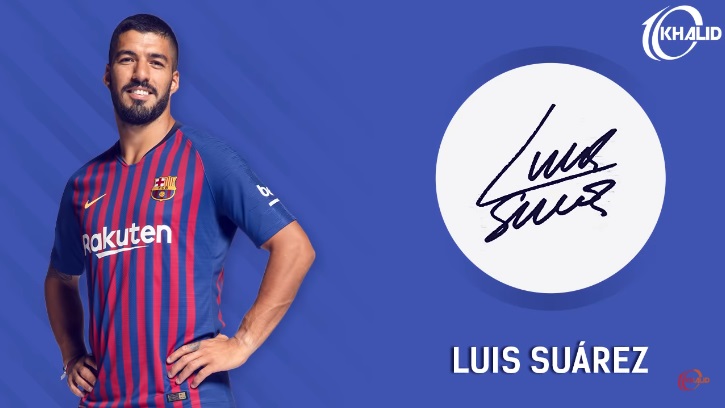 Jogadores e seus respectivos autógrafos: Luis Suárez