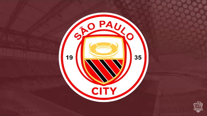 Escudo do São Paulo com as características do Manchester City