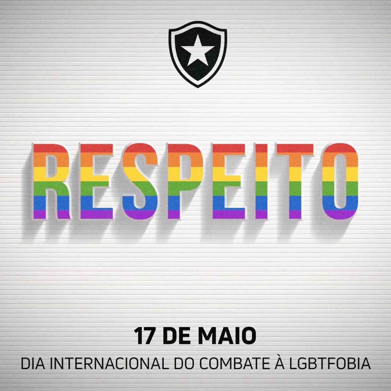 "Respeito, igualdade e liberdade são lutas para todos os dias", escreveu o Botafogo.