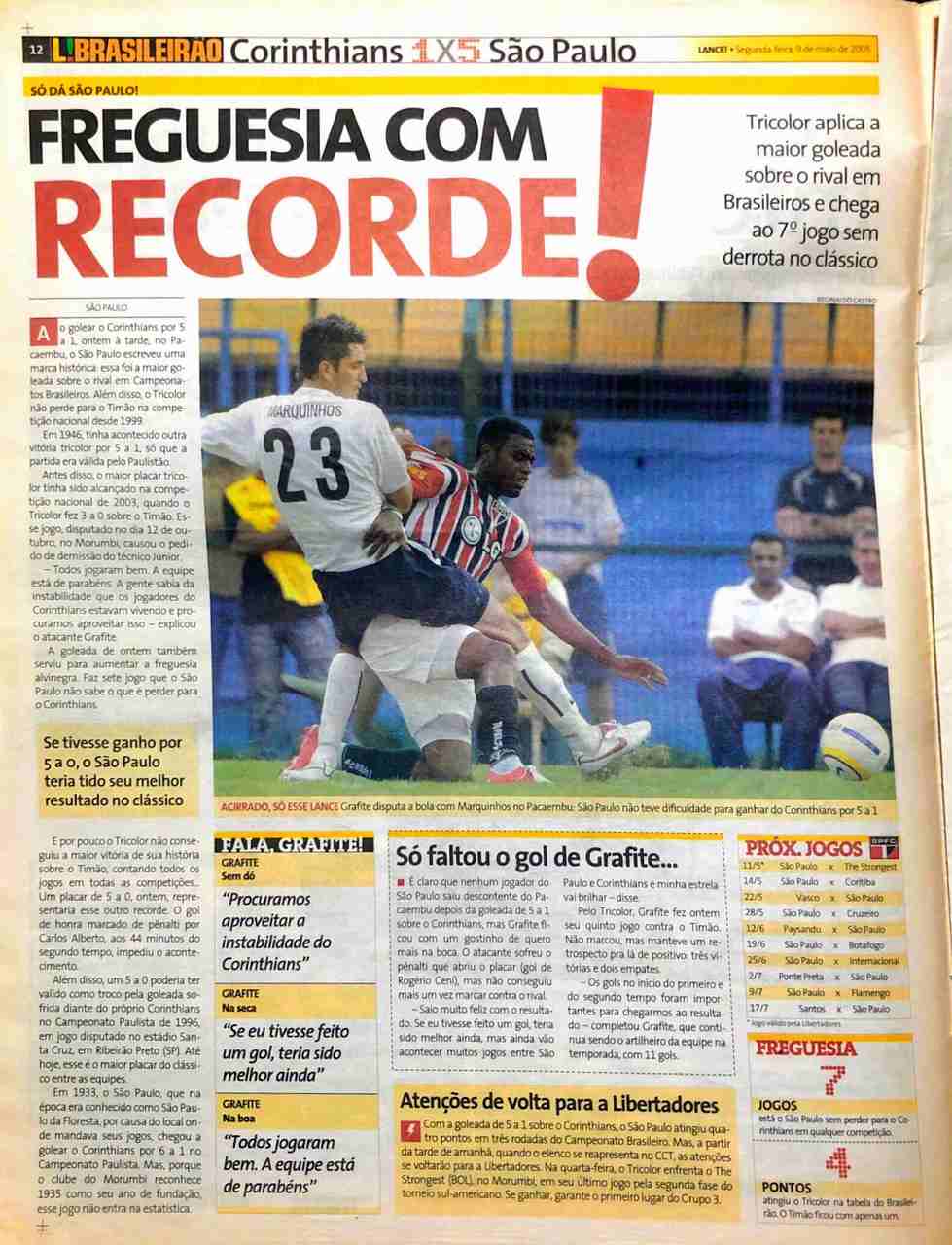 Àquela altura, o São Paulo ostentava sete jogos de invencibilidade contra o Corinthians, além de ter registrado a maior goleada da história dos Majetosos em Brasileiros. 