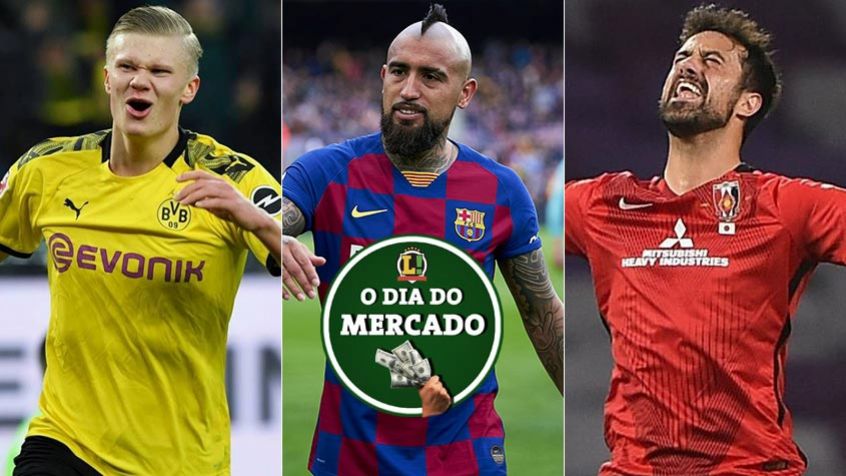 Apesar da paralisação dos campeonatos devido a pandemia do novo coronavírus, o mercado da bola não para. A manhã desta quarta foi agitada, com Haaland longe do futebol espanhol, Vidal perto de ir para a Itália e o Santos atrás de zagueiro do futebol japonês. Veja as negociações!