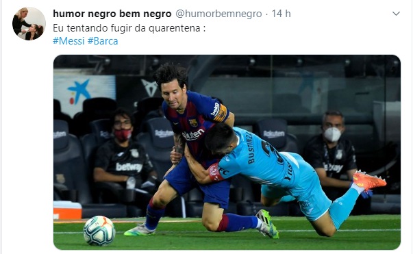 Agarrão em Messi rendeu memes nas redes sociais