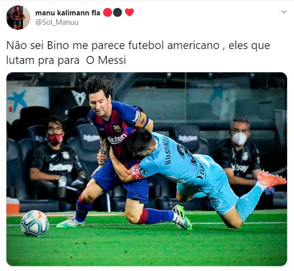Agarrão em Messi rendeu memes nas redes sociais