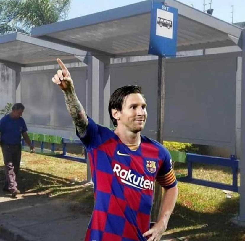 A comemoração de Lionel Messi após marcar o gol também rendeu brincadeiras