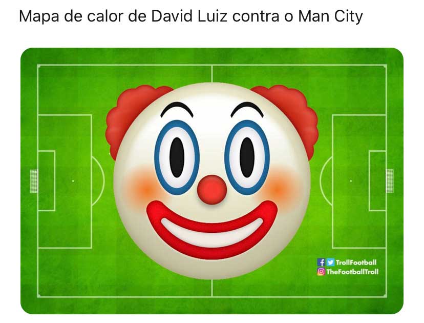David Luiz vira piada na web após falhas contra o Manchester City