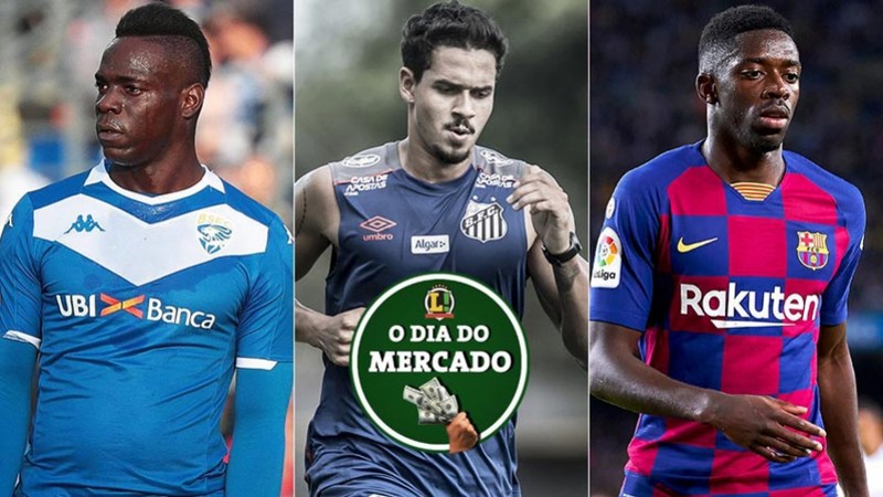 A pandemia do novo coronavírus paralisou o futebol ao redor do mundo, mas o mercado de transferências continua agitado. O atacante Balotelli deve rescindir com o Brescia, o Santos anunciou a renovação de contrato com o zagueiro Lucas Veríssimo e Dembélé não deve permanecer no Barcelona para a próxima temporada. Confira essas e outras notícias do mercado da bola deste sábado.