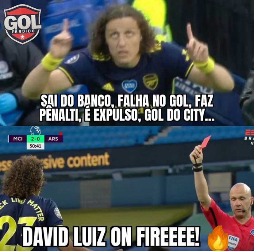 David Luiz vira piada na web após falhas contra o Manchester City