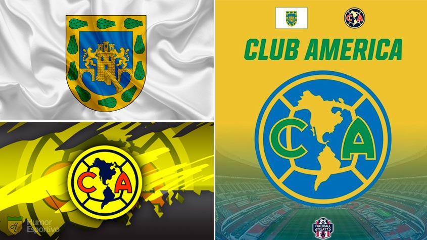 Escudo do América do México com as cores da bandeira da Cidade do México
