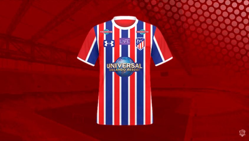 Camisa do Atlético de Madrid com características brasileiras