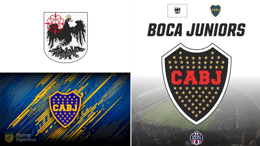 Escudo do Boca Juniors com as cores da bandeira de Buenos Aires