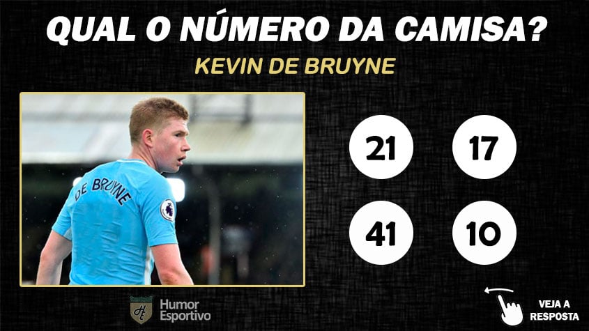Qual o número da camisa de De Bruyne no Manchester City?