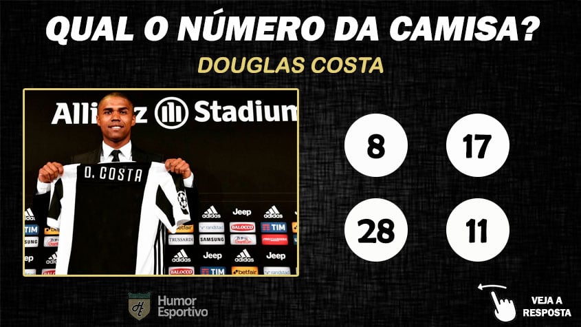 Qual o número da camisa de Douglas Costa na Juventus?