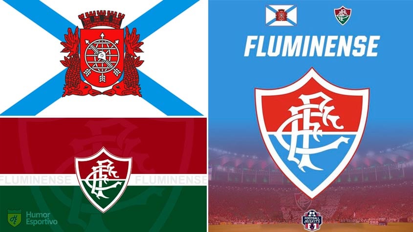 Escudo do Fluminense com as cores da bandeira do Rio de Janeiro