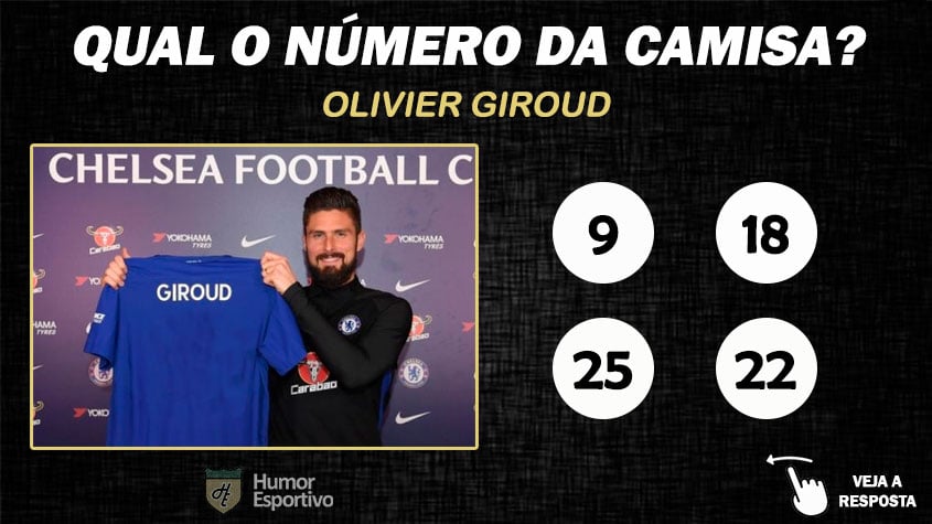 Qual o número da camisa de Giroud no Chelsea?