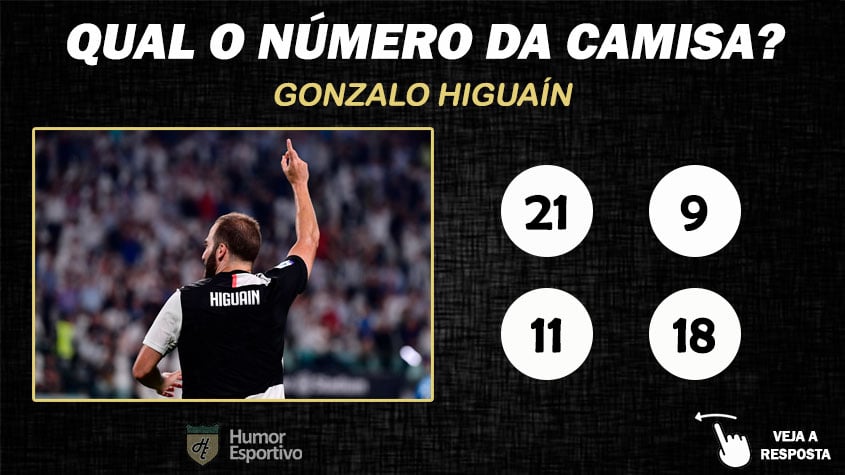 Qual o número da camisa de Higuaín na Juventus?