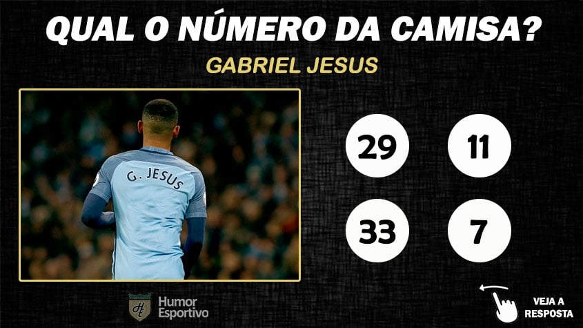Qual o número da camisa de Gabriel Jesus no Manchester City?