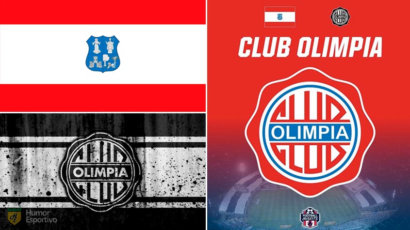 Escudo do Olimpia com as cores da bandeira de Assunção