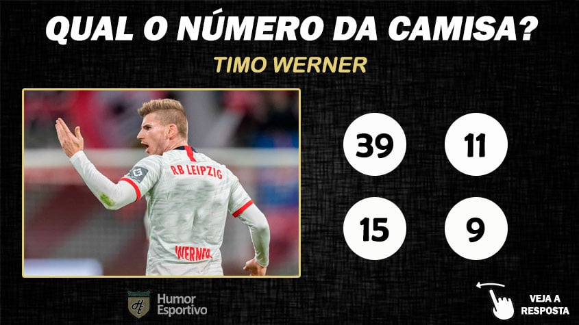 Qual o número da camisa de Timo Werner no RB Leipzig?