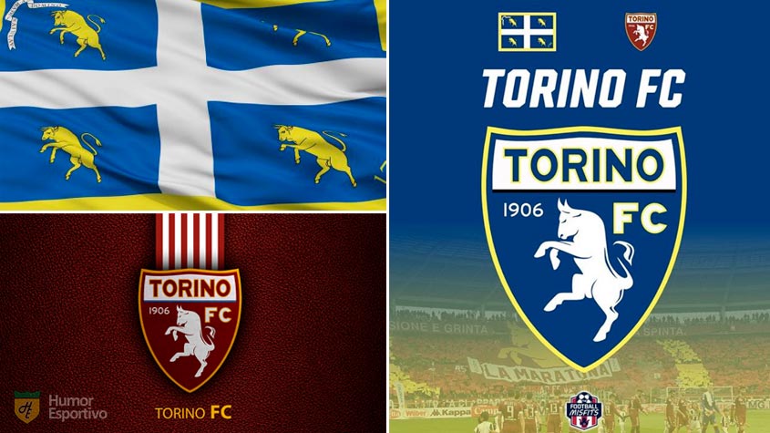 Escudo do Torino com as cores da bandeira de Turim